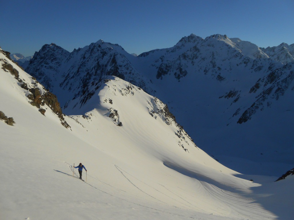 Dernier rayon de soleil au col de la Lavoire