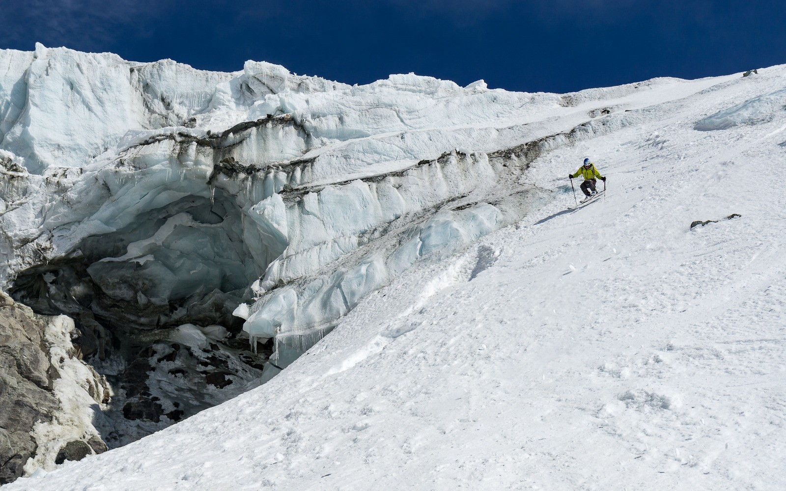 #20 Le crux du glacier des Platières Le crux du glacier des Platières