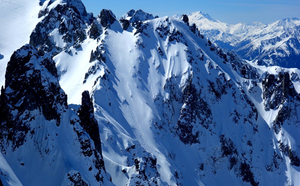 le couloir vu des aiguilles de la balme