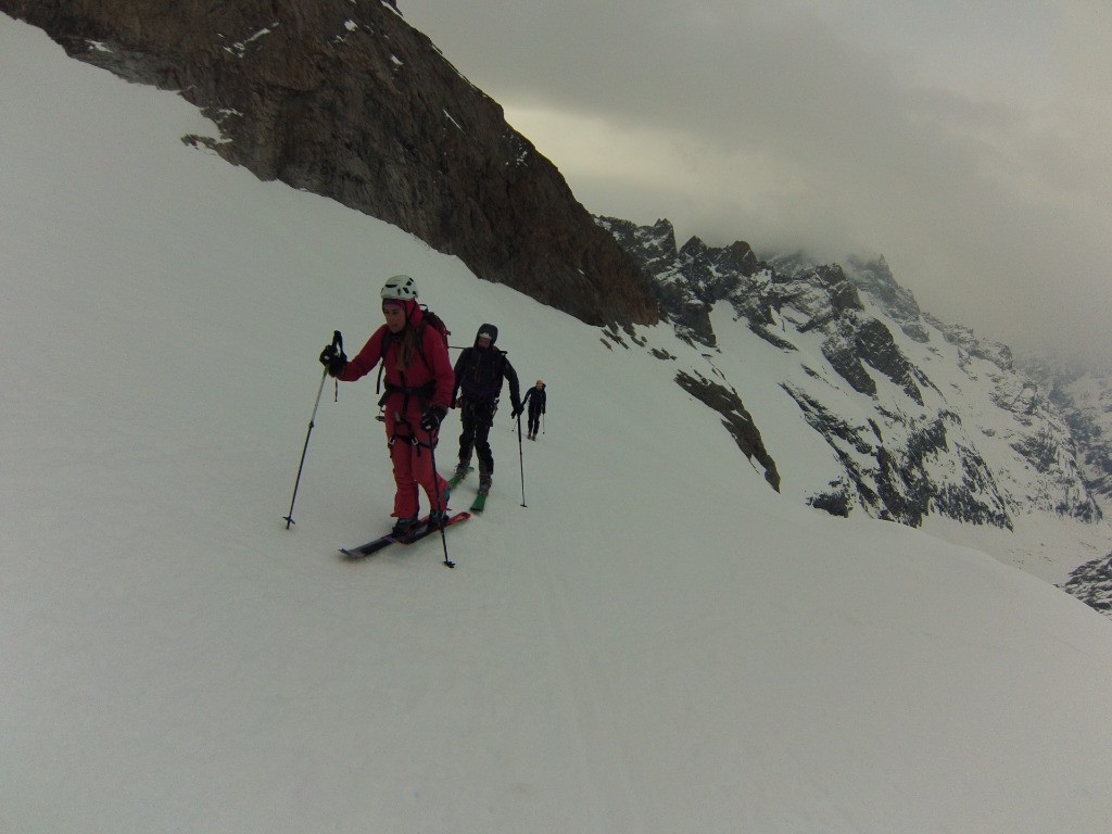 Remontée après la descente de la breche