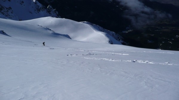 Tour du grand Replomb : début de la descente en croutée