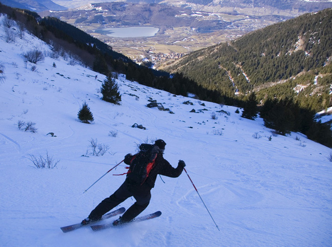 Vallons près de St Honoré : Yannick en action dans les vallons sous le lac Charlet. Ils permettent d'éviter le chemin de montée.