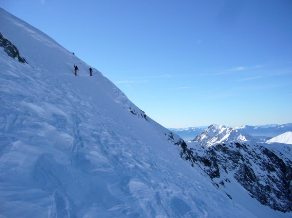 #3 Taillefer, pas de la Mine : C Taillefer, pas de la Mine : C'est raide et exposé, mais aujourd'hui, ça passait aussi à skis.