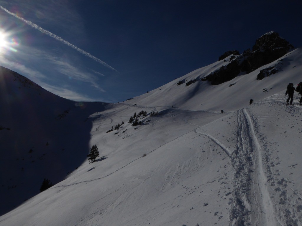 Remonté du vallon vers le col  de la Botte assez longuet en devers!