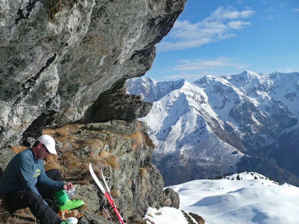 Une pause bien méritée, non ? Devant l'Armet sec