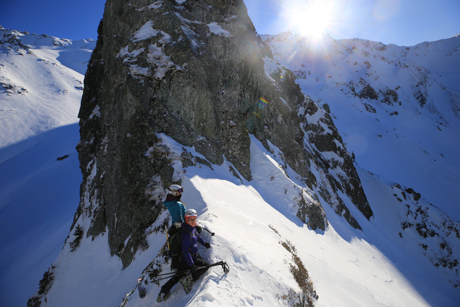 Encore un peu de soleil au collu sur l'arête du Rocher de l'Evêque