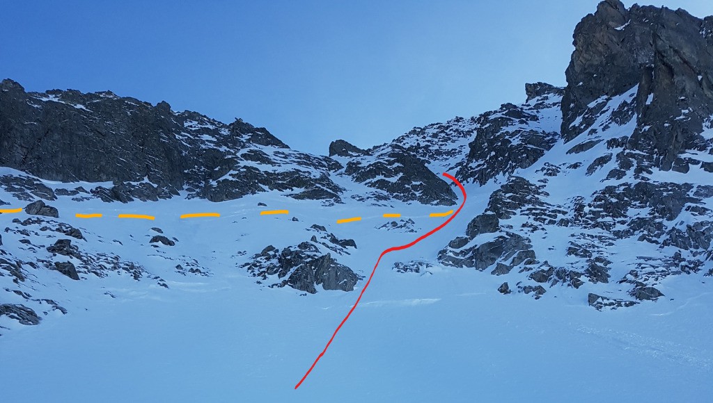 Sortie du couloir : du haut on ne savait pas bien si ça passait tout droit, on a pris sur la droite. Dommage ça passe tout droit !