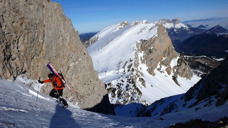 #2 Passage crampons : Le couloir au dessus du pas de la Ville Passage crampons : Le couloir au dessus du pas de la Ville