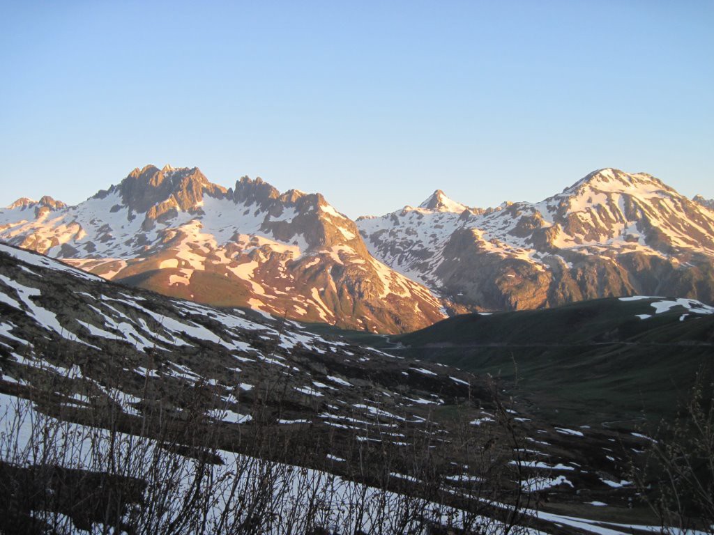 Les aiguilles d'Argentière s'embrasent