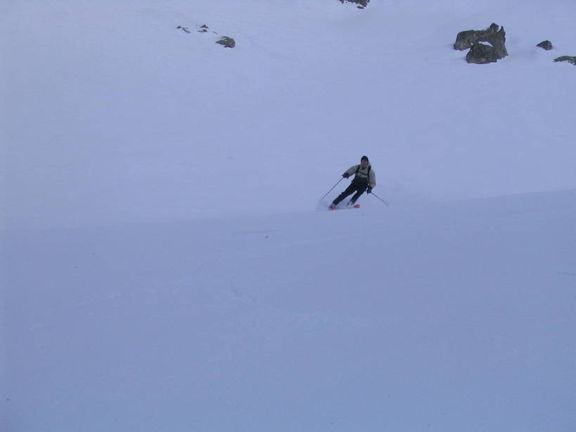 Couloir du col des Badons : Quand c'est moins raide, Oliv' envoie du bois