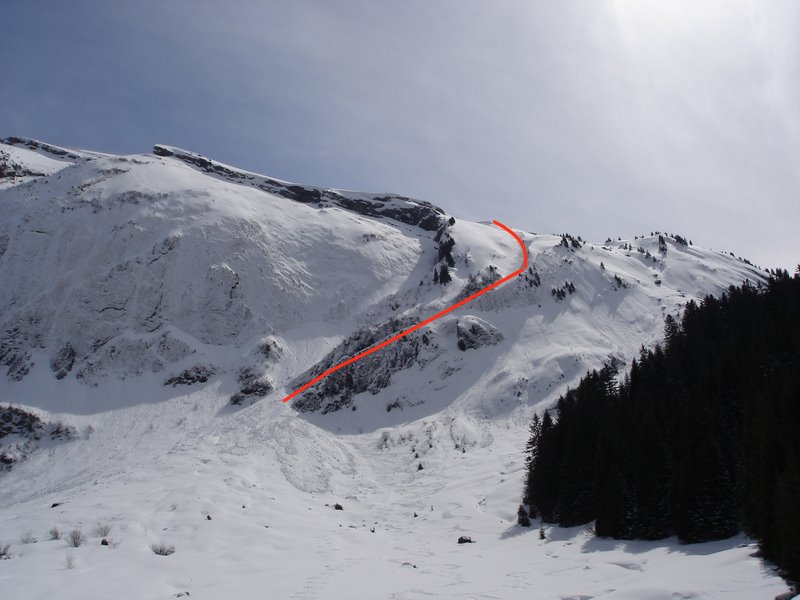 Le Couloir Tordu à la Tête de Bostan depuis Chardonnière