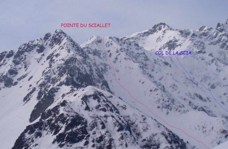 Couloir N du sciallet et du col de la scia
