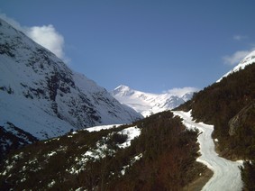 départ au dessus de vent direction MArtin Bush Hutte