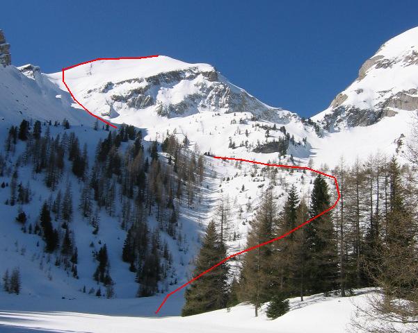 Le Dos de Chameau vu de la sortie de la forêt vers 1970m (photo Fabu)