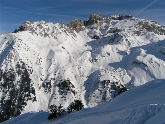 Dents de la Portetta
Combe des Rochers (partie droite inférieure de la photo) 