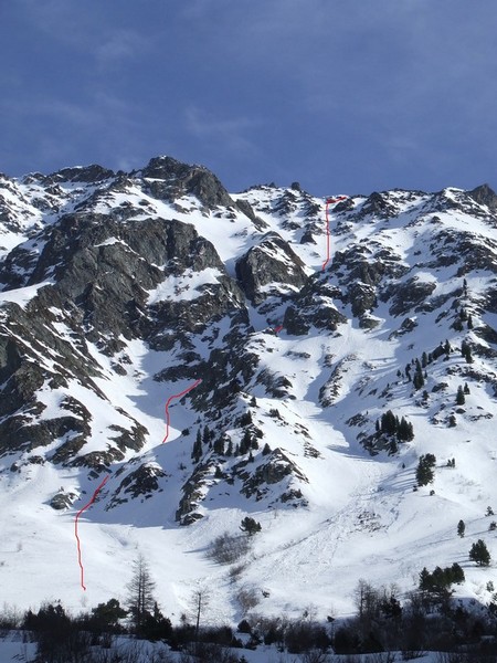 Couloir Péroud vu de la cabane de Rif Bruyant.