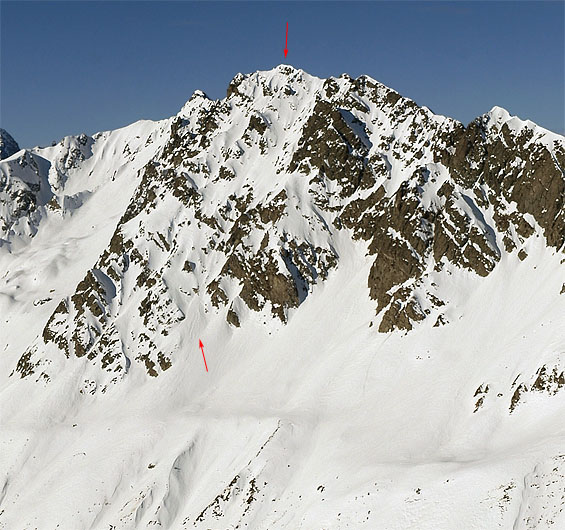 Rochers Rissiou, face SE - Vue depuis Côte Belle