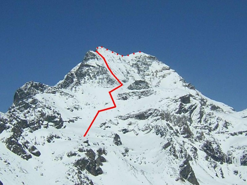 Itinéraire de montée au Grand Combin par sa face sud (Par andrea)