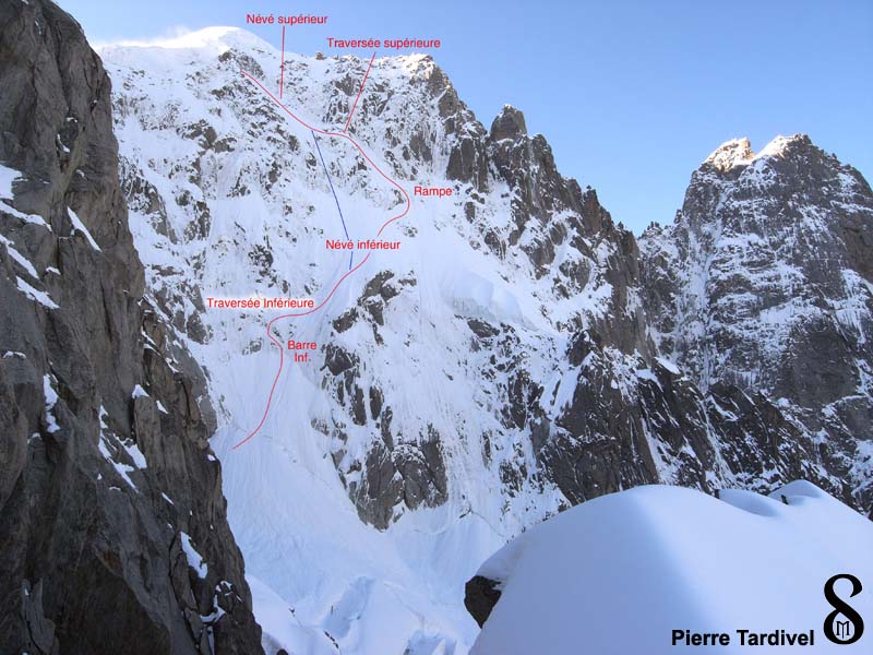 Aiguille Verte, versant Nant Blanc (photo de Pierre Tardivel, retouchée par Sylvain Meyet)