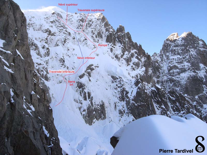 Aiguille Verte, versant Nant Blanc (photo de Pierre Tardivel, retouchée par Sylvain Meyet) 