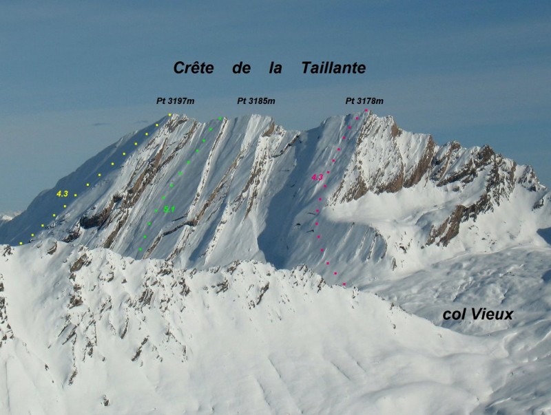 Crête de la Taillante, versant W