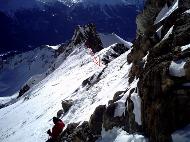 vue de dessus de la traversée expo
et position du haut de la brèche de loza