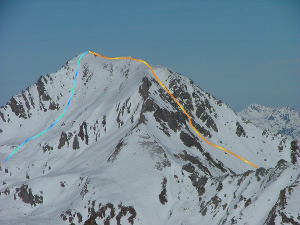 les itinéraires de montée/descente depuis le Bellachat.