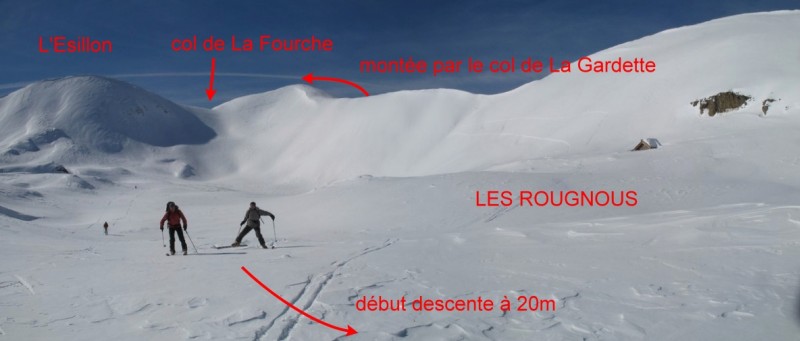 Col de La Fourche versant NE et l'Esillon, depuis Les Rougnous le 15-02-2009