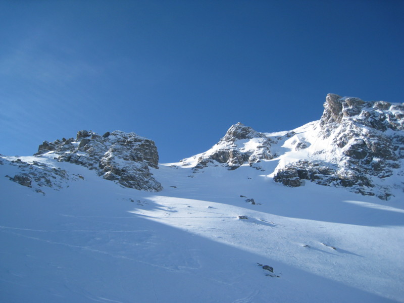 la pente finale (orientée NE) du Couloir des Chamois