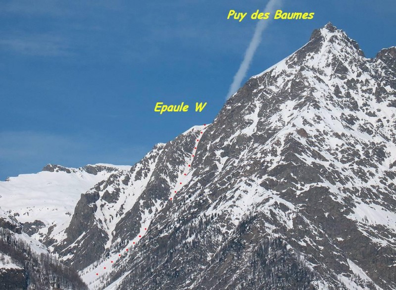 Epaule w du Puy des Baumes, couloir Sud