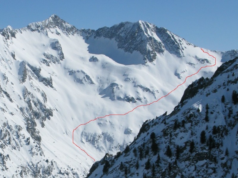 La traversée en haut sous la Mollas