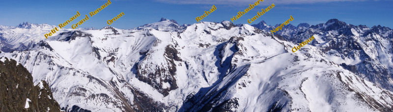 Tous les sommets (et les montées et descentes) du tour visible sur une photo prise du Grand Armet.
