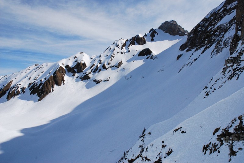 Combe NO sous le col du Rasoir vue du col de Sosay.