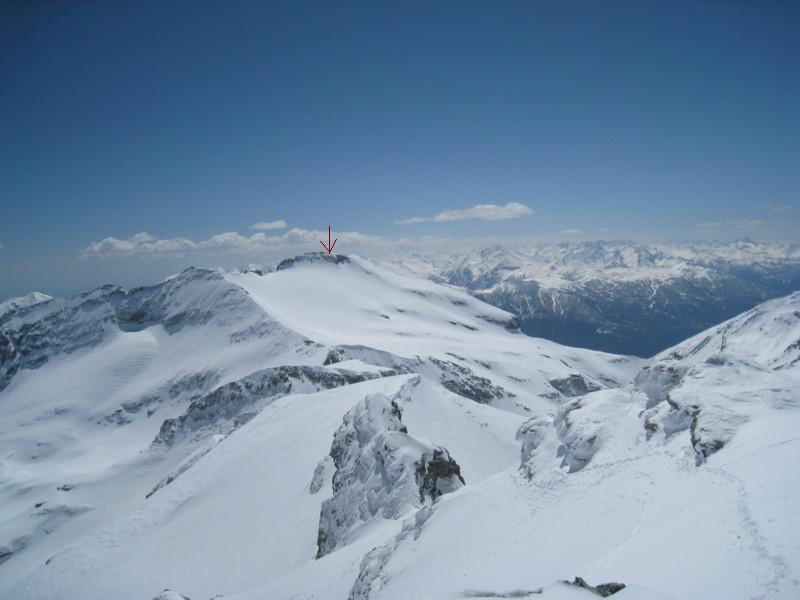 La Pointe Ferrand depuis le Mont d'Ambin (à gauche, c'est la Pointe Niblé).
