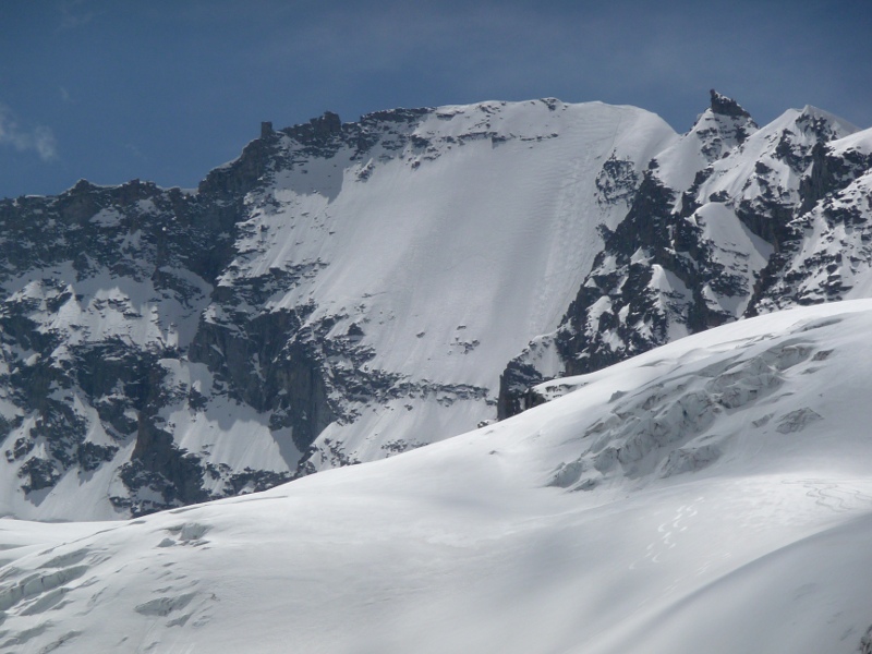 Vue depuis le bas du glacier de la Tribulazione