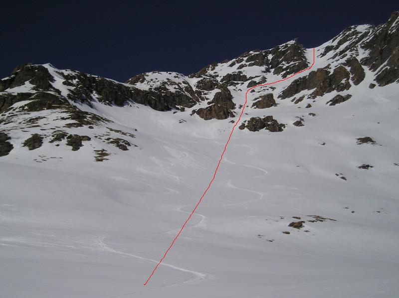 Le couloir SE des Pointes du Châtelard.