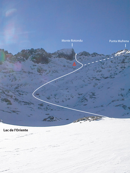 Le triangle rouge marque la zone généralement plaquée en dessous du couloir.