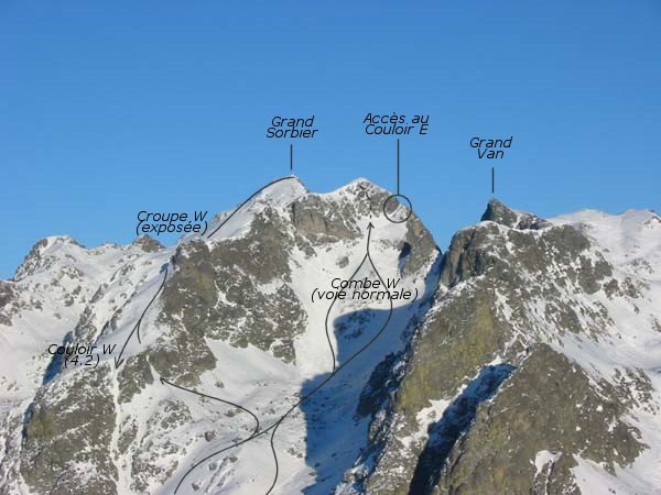 Les itinéraires du Sorbier, vus de la croix de Chamrousse