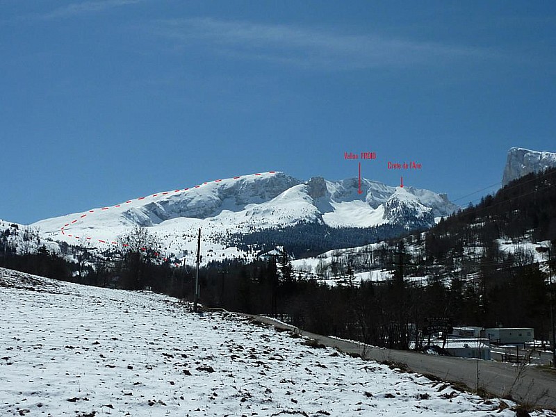 Crête de la Plane et Vallon Froid depuis St Étienne en Dévoluy