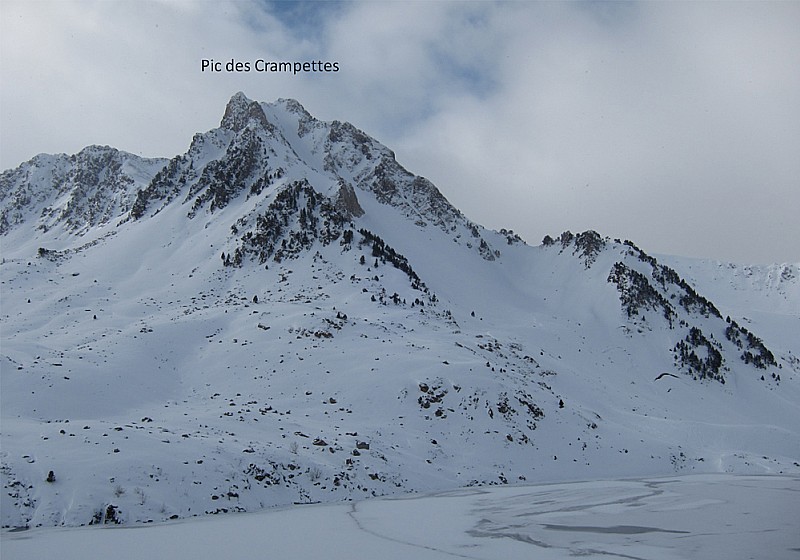 Couloir NE des Crampettes depuis le versant NW du pic de la Touatère