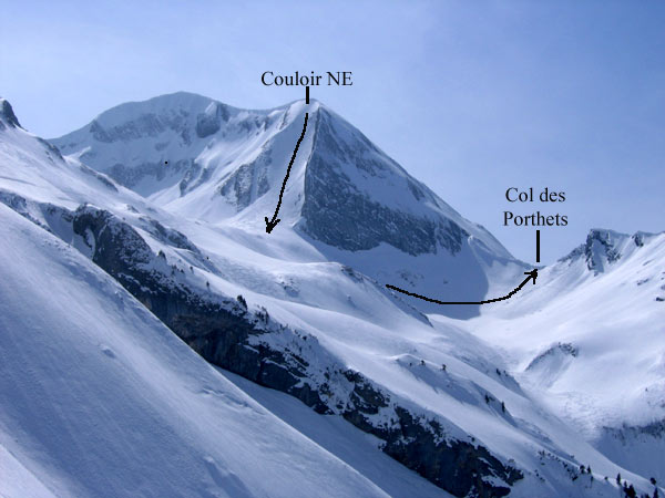 Face NE et Col des Porthets vus depuis la Tête de l'Aulp