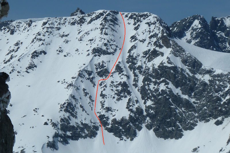 Couloir E du Dôme de Polset et face SE à gauche