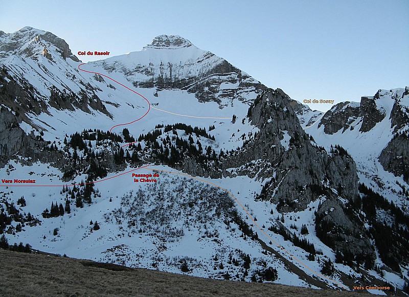Combe NW du Col du Rasoir depuis Cenise 1744 m