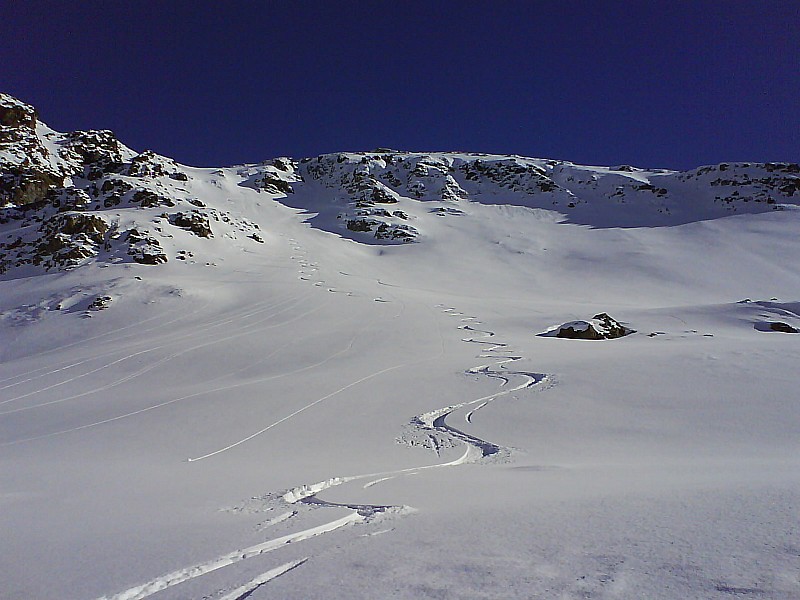 couloir NW sous Ouille Mouta, attention le haut est souvent plaqué