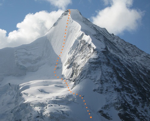 face nord avec la partie superieur de l'ober gabelhorn.