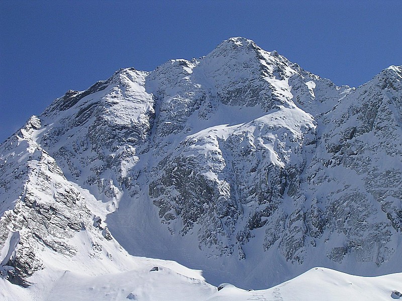 face nord ouest du Grand Bec en condition d'hiver