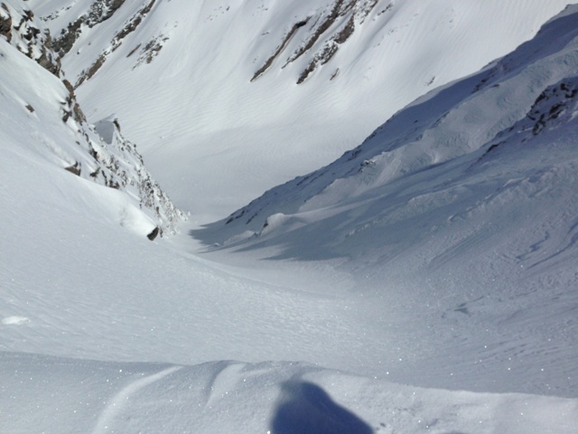 Le couloir vu d'en haut.