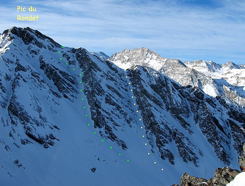 Les couloirs Nord du Rondet