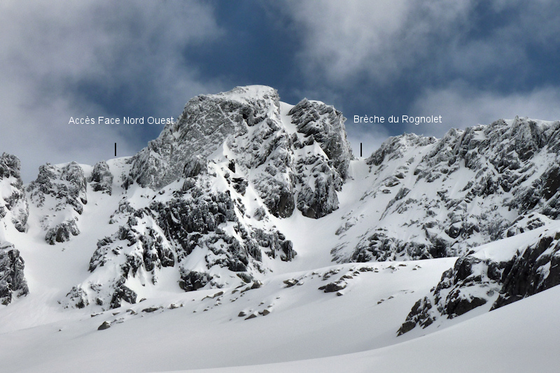 Les couloirs versant Ouest du Rognolet. Photo Véloski