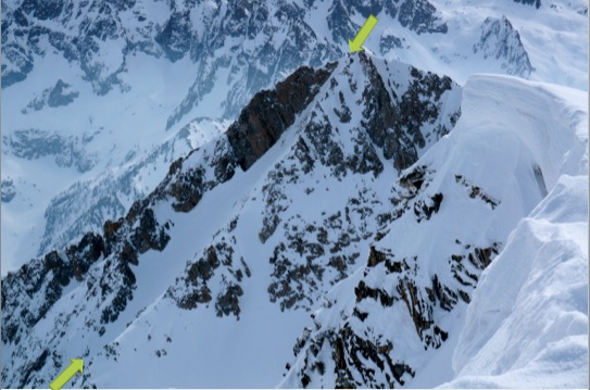 Couloir zen et Tête N des Bresses de profil depuis la tête des Tablasses